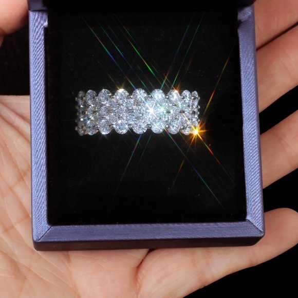 Fashion Beautiful Many Round Gems Full Around Zircon Rings for Women, PD… - Picture 1 of 7